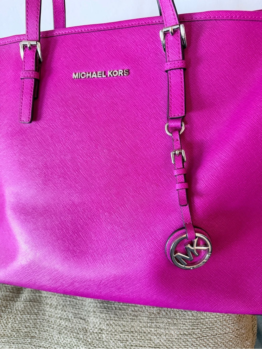 Michael Kors Bright Fuchsia Saffiano Tote